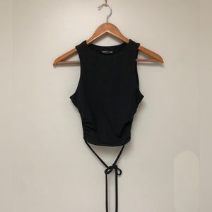 Crop tank top, open back